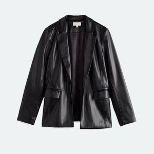 ✨SKIES ARE BLUE✨ Black Leather Open Front Blazer